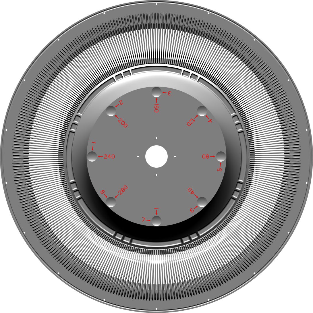 Top view of the common disc carousel with numbered slot positions.