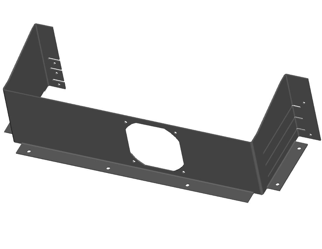 Compact folded PCI frame with a central opening, end walls and slotted tabs.