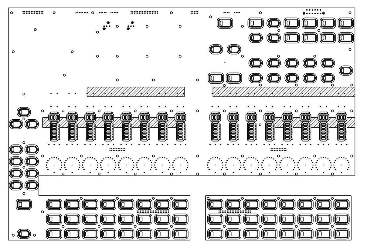Main-left board plan view showing control outlines and mounting features from the SC48 Design Control Document.
